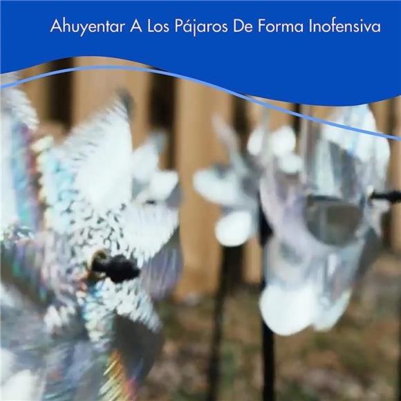 Premium Repellent Pin Wheels - Sparkly Holographic Wheel Spinners, Scare Birds - Picture 2 of 6